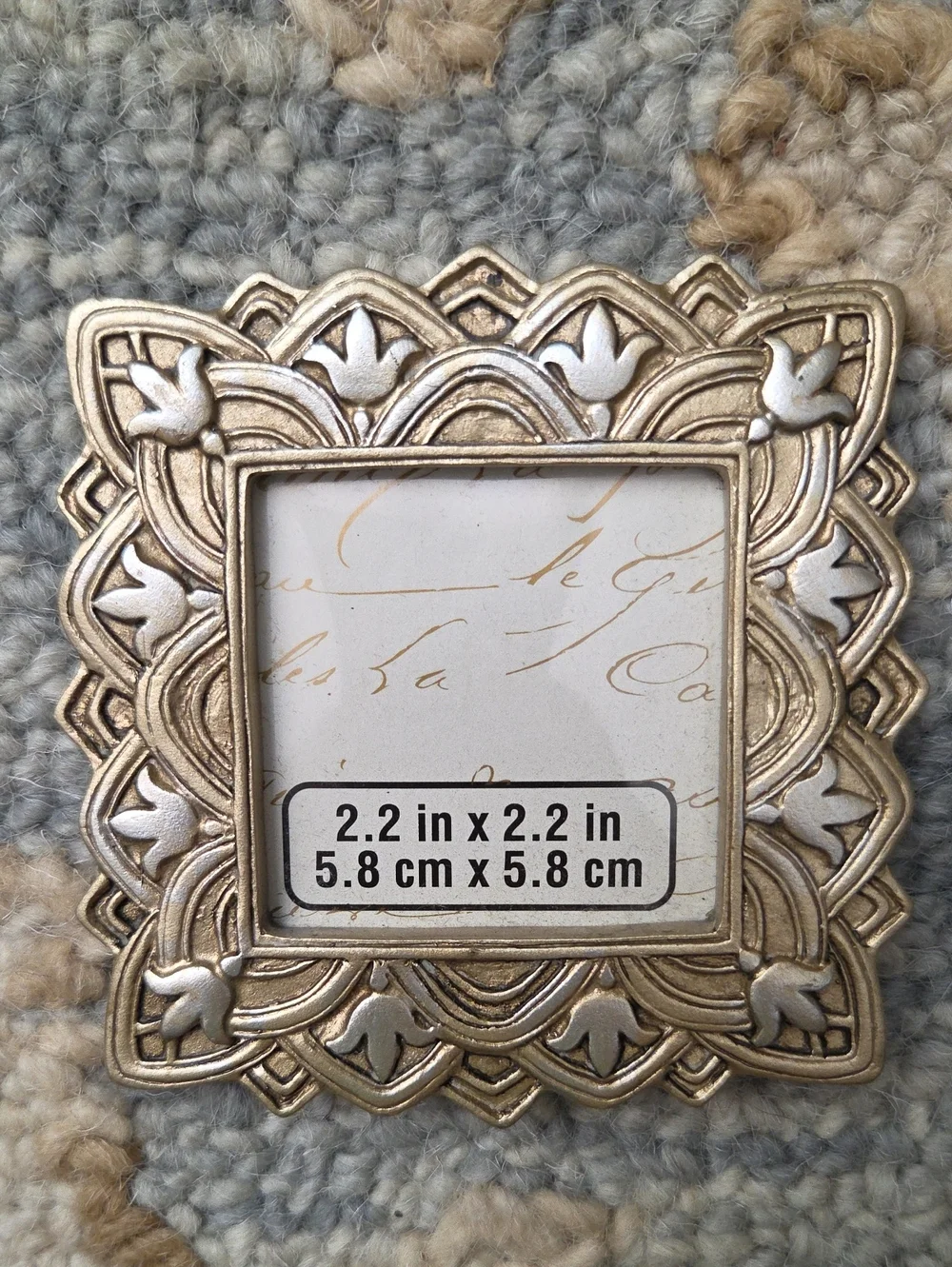 Scallop Edge Gold-Silver Tone Mini Photo Frame